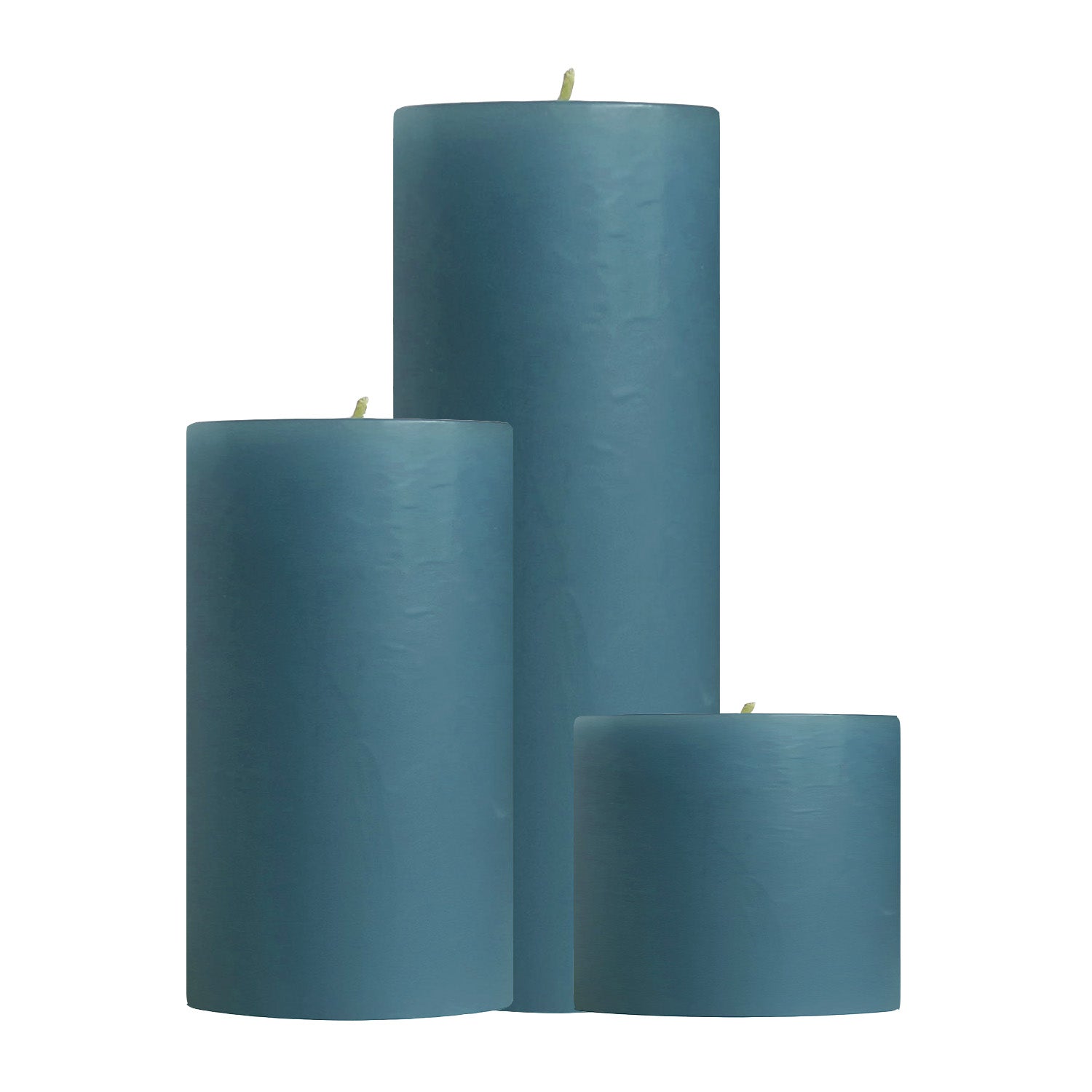 Colonial Blue Unscented Pillar Candles - Blue Candles - Mole