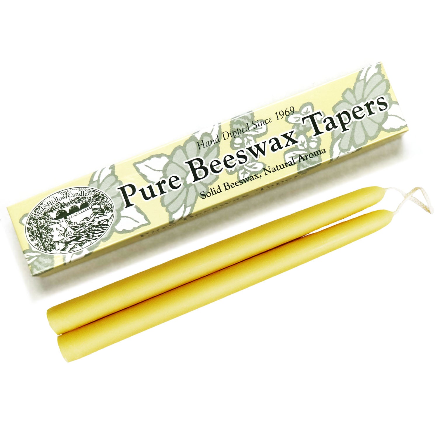 10" Beeswax Tapers Gift Box - Unscented Beeswax Candles - Mole Hollow Candles