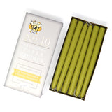 10" Dripless Taper Candles - Unscented Granny Smith Green - Mole Hollow Candles