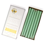 10" Dripless Taper Candles - Unscented Misty Green - Mole Hollow Candles