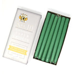 10" Dripless Taper Candles - Unscented Spearmint Green - Mole Hollow Candles