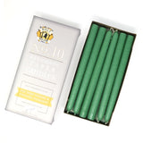10" Dripless Taper Candles - Unscented Spearmint Green - Mole Hollow Candles