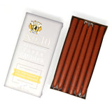10" Dripless Taper Candles - Unscented Terra Cotta - Mole Hollow Candles