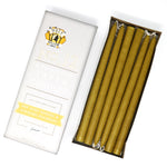12" Dripless Taper Candles - Harvest Gold Unscented - Mole Hollow Candles