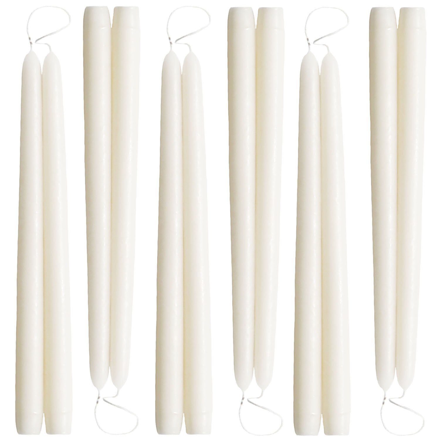 Ivory Beeswax Taper Candles - 12" Beeswax Candles - Mole Hollow Candles