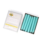 6" Dripless Taper Candles - Unscented Caribbean Blue - Mole Hollow Candles