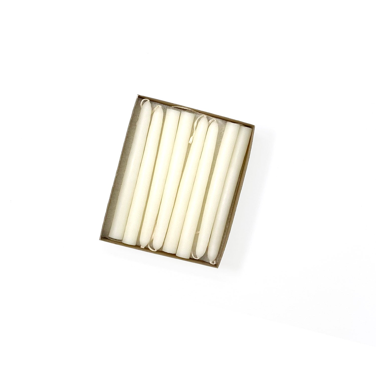 4.5" Shell White Tiny Taper Candles - Mole Hollow Candles