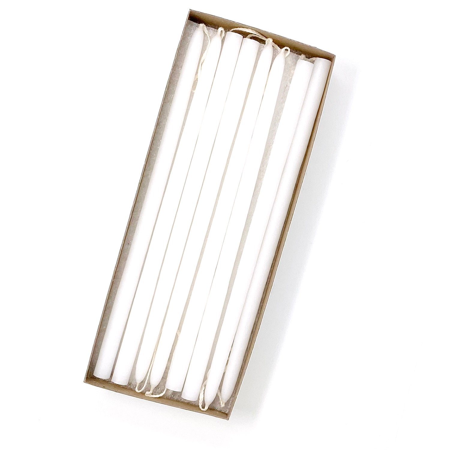 10" Stark White Tiny Taper Candles - Mole Hollow Candles