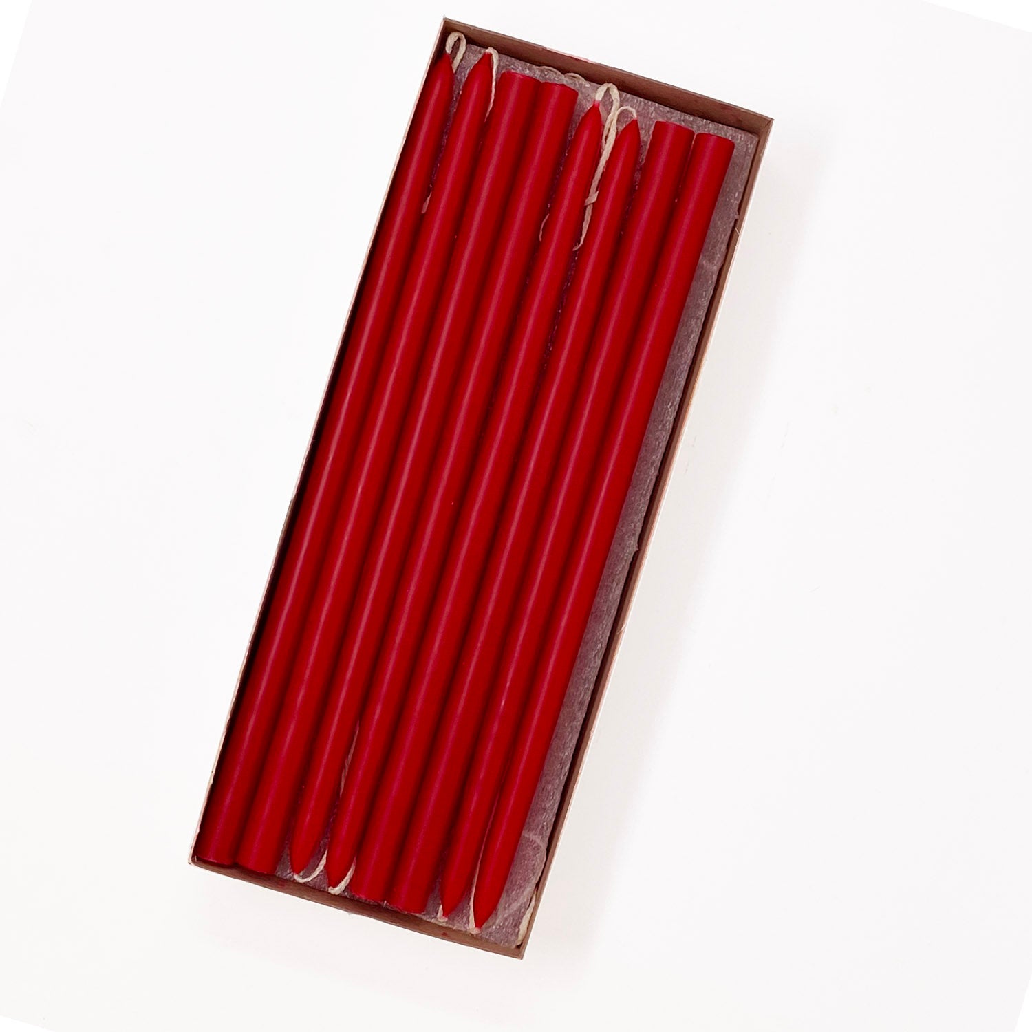 10" Sweetheart Red Tiny Taper Candles - Mole Hollow Candles