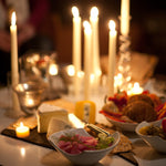 12" White Taper Candles - Candlelit Dinner - Mole Hollow Candles