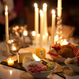 12" White Taper Candles - Candlelit Dinner - Mole Hollow Candles