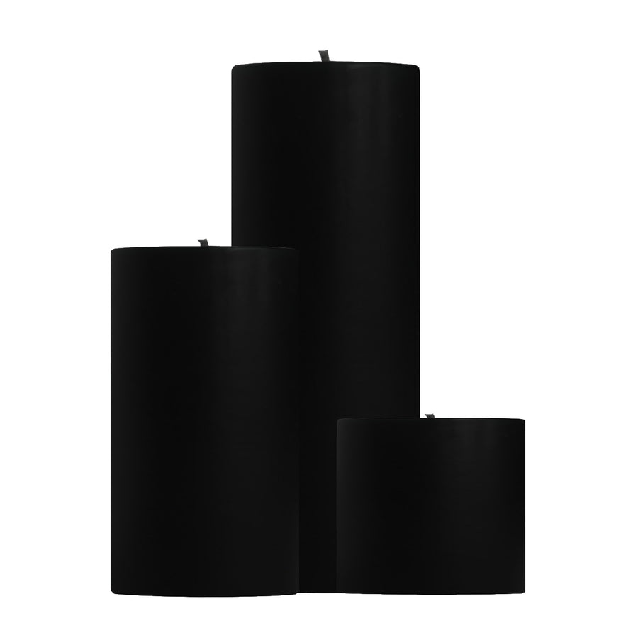 Solid Black Unscented Pillar Candles White Pillars Mole Hollow Candles