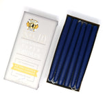 10" Dripless Taper Candles - Unscented Cobalt Blue - Mole Hollow Candles