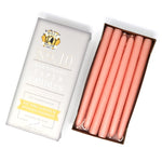 10" Dripless Taper Candles - Unscented Creamy Peach - Mole Hollow Candles