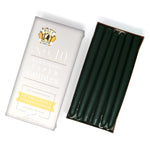 10" Dripless Taper Candles - Unscented Hunter Green - Mole Hollow Candles