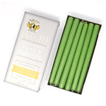 10" Dripless Taper Candles - Unscented Lime Green - Mole Hollow Candles