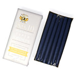 10" Dripless Taper Candles - Unscented Navy Blue - Mole Hollow Candles