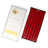 10" Dripless Taper Candles - Unscented Sweetheart Red - Mole Hollow Candles