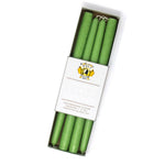 12" Dripless Taper Candles - Lime Green Set of 4