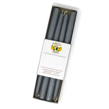 12" Dripless Taper Candles - Slate Grey Set of 4