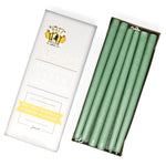12" Dripless Taper Candles - Misty Green Unscented - Mole Hollow Candles