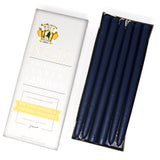 12" Dripless Taper Candles - Navy Blue Unscented - Mole Hollow Candles