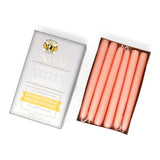 8 Inch Dripless Taper Candles - Unscented Creamy Peach - Mole Hollow Candles