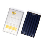 8 Inch Dripless Taper Candles - Unscented Navy Blue - Mole Hollow Candles