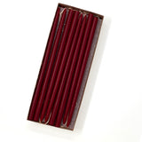 10" Burgundy Red Tiny Taper Candles - Mole Hollow Candles