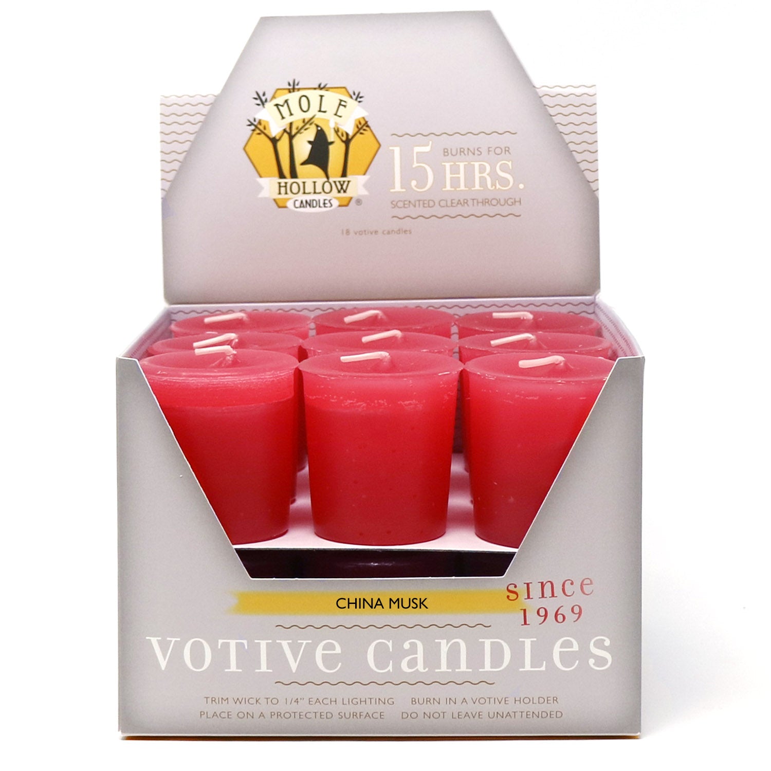 China Musk Scented Votive Candles Box of 18