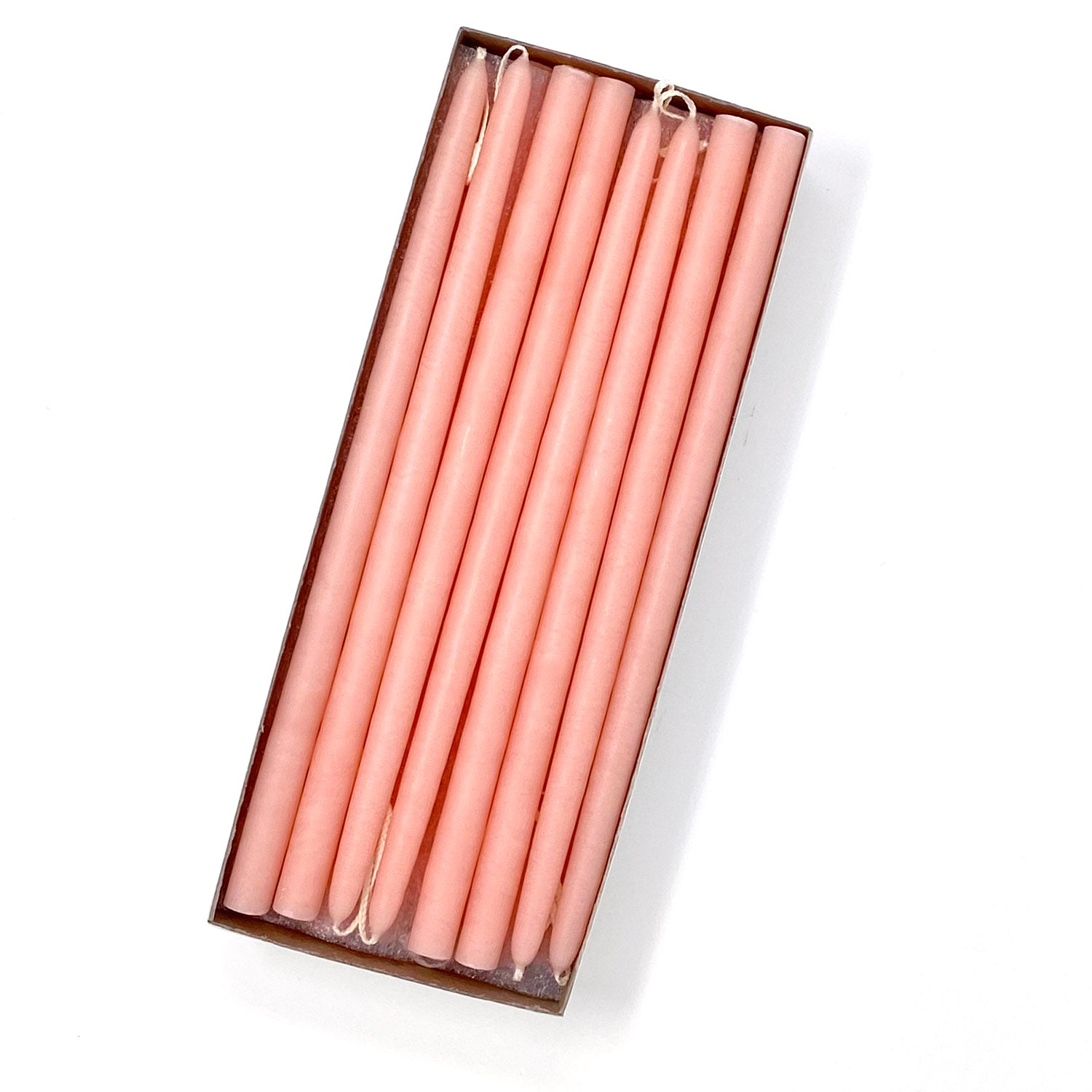 10" Creamy Peach Tiny Taper Candles - Mole Hollow Candles