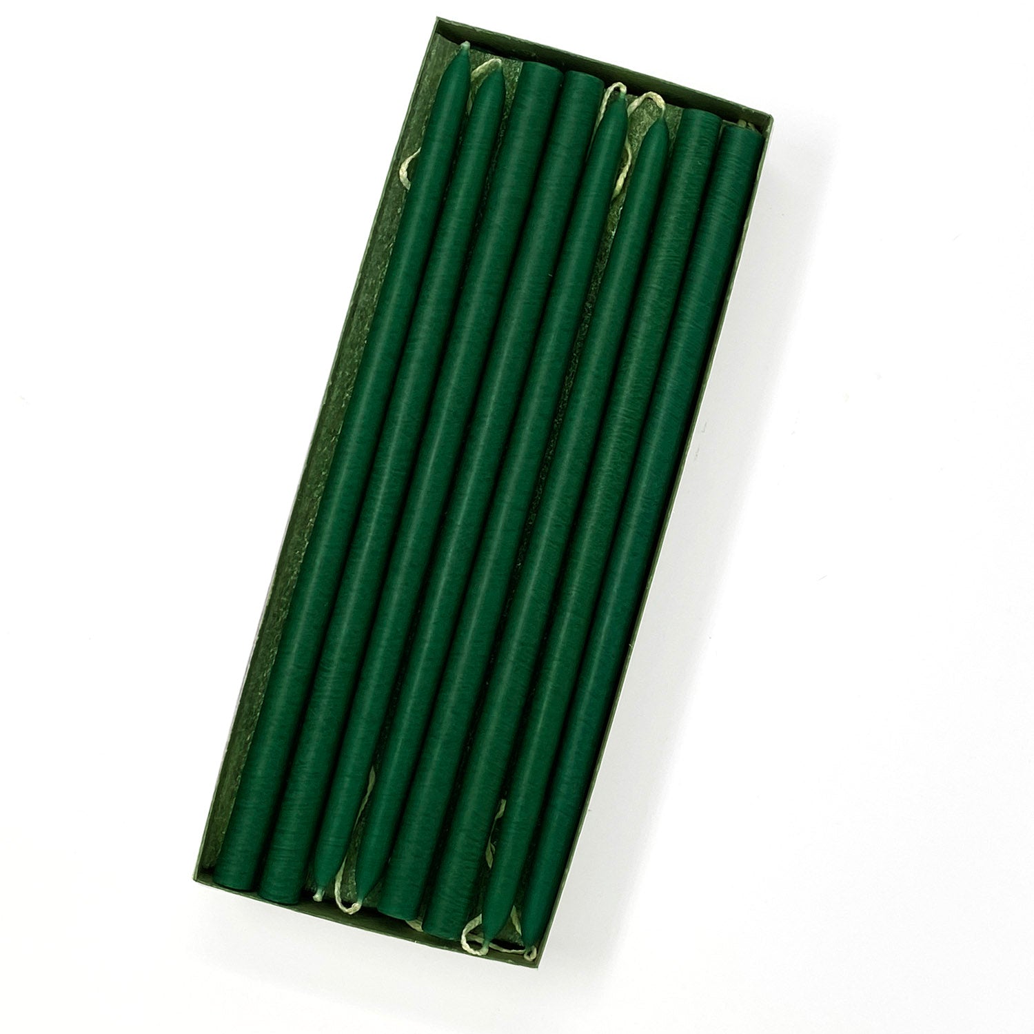 10" Emerald Green Tiny Taper Candles - Mole Hollow Candles