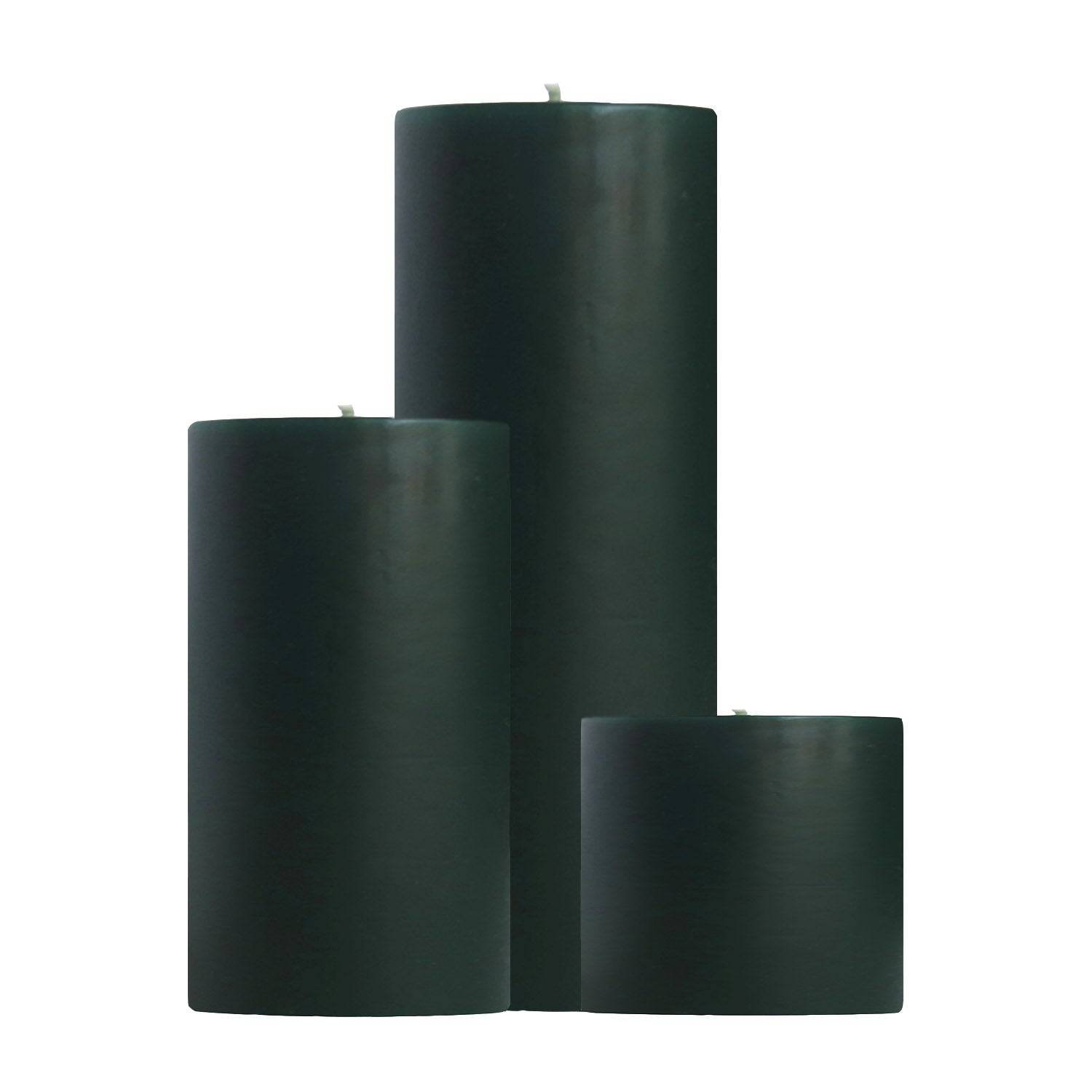 Emerald Green Unscented Pillar Candles Green Candles Mole Hollow