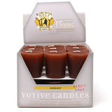 Hazelnut scented votive candles, box of 18