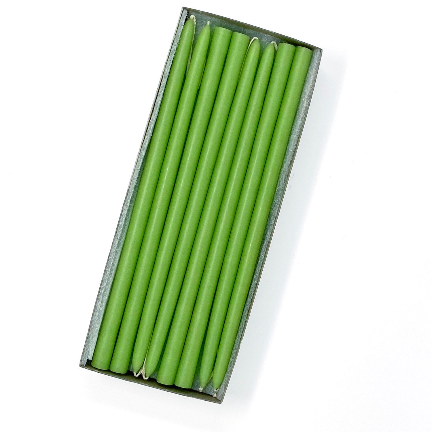 10" Lime Green Tiny Taper Candles - Mole Hollow Candles