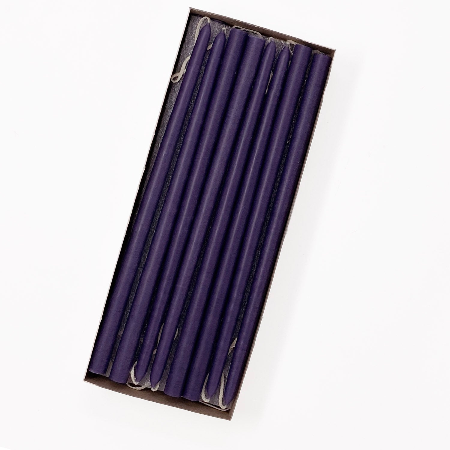 10" Plum Purple Tiny Taper Candles - Mole Hollow Candles