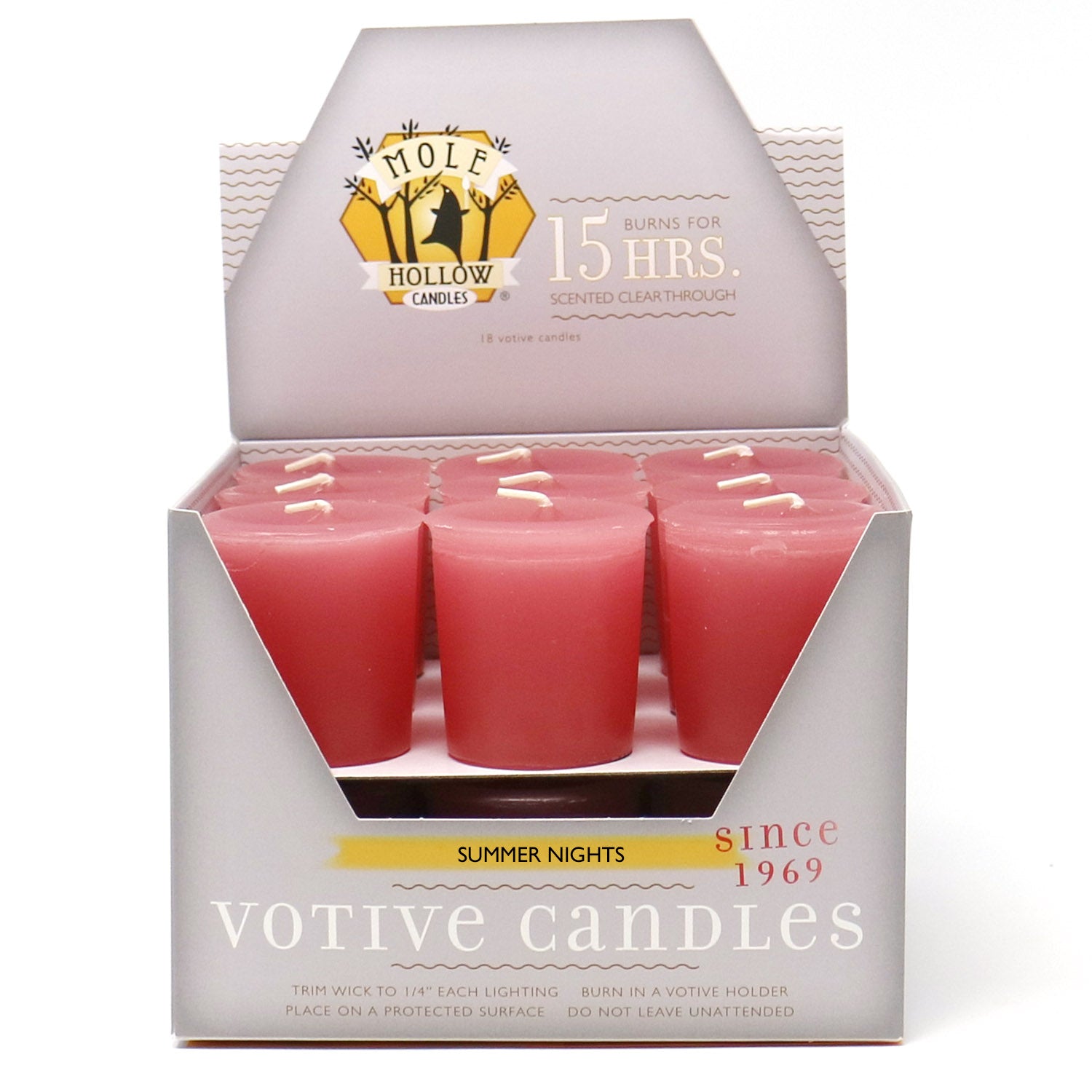 Summer Nights scented votive candles box of 18