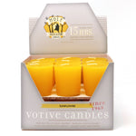 Sunflower scented votive candles box of 18