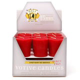 Red Beeswax Votive Candles - Colored Beeswax Candles - Mole Hollow Candles